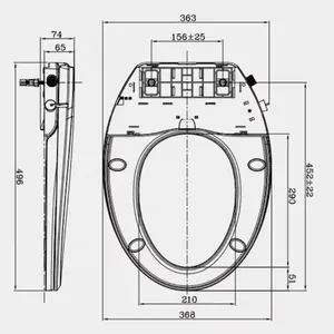 Bidet Ramping Sederhana Memanjang PP Smart Bidet Toilet Duduk Non Elektrik