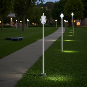 Poste <span class=keywords><strong>de</strong></span> lámpara <span class=keywords><strong>de</strong></span> carretera para exteriores con paisaje <span class=keywords><strong>de</strong></span> estilo europeo <span class=keywords><strong>de</strong></span> 2 cabezas, luces Led IP55, Control remoto impermeable, alimentación <span class=keywords><strong>de</strong></span> CA para decoración <span class=keywords><strong>de</strong></span> jardín - Product Image 5