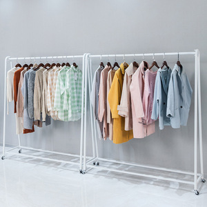 Exhibidor <span class=keywords><strong>de</strong></span> Ropa Metálico con Ruedas, Diseño <span class=keywords><strong>de</strong></span> <span class=keywords><strong>Pared</strong></span> para Tiendas <span class=keywords><strong>de</strong></span> Ropa Femenina - Product Image 2
