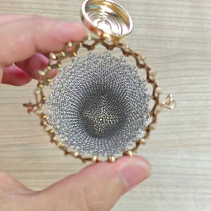 Hecho a mano Metal 1920's Vintage Silver Coin Metal Mesh Eye Bag Regalo personalizado - Product Image 5