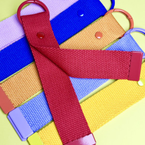 Sangle en toile couleur macaron écologique de 32 mm, brodée, personnalisable, pour étiquette de bagage, cordon porte-nom, mousqueton porte-clés, unique - Product Image 4