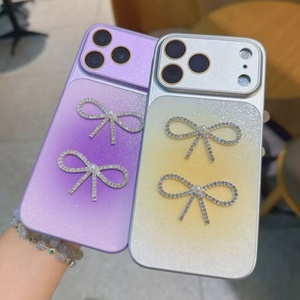 เคสโทรศัพท์มือถือลายโบว์ประดับมุกและเพชร สีสันตามเทรนด์  ฝาหลังวิบวับ สำหรับ iPhone 17 16 15 14 pro max ขายส่งจากโรงงาน - Product Image 2