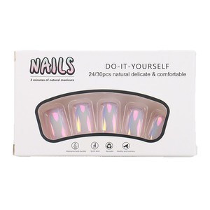 Venta caliente usable galvanizado colorido azul-púrpura ojo de gato prefabricado uñas blanqueadoras de gama alta puntas de uñas - Product Image 5