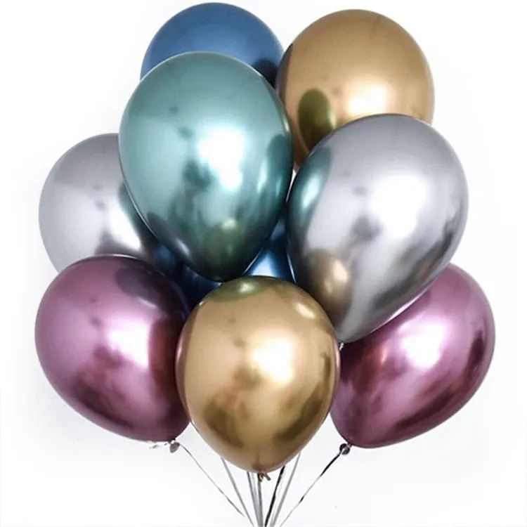 Ballons en gros 10 pouces brillant métal perle Latex ballons épais Chrome couleurs métalliques hélium Air Balls Globos