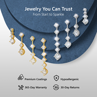 Boucles d'oreilles pendantes en moissanite VVS 2-5 CTW, argent sterling S925 plaqué or 14K, pour femme, mariage, avec moissanite GRA, courtes ou longues