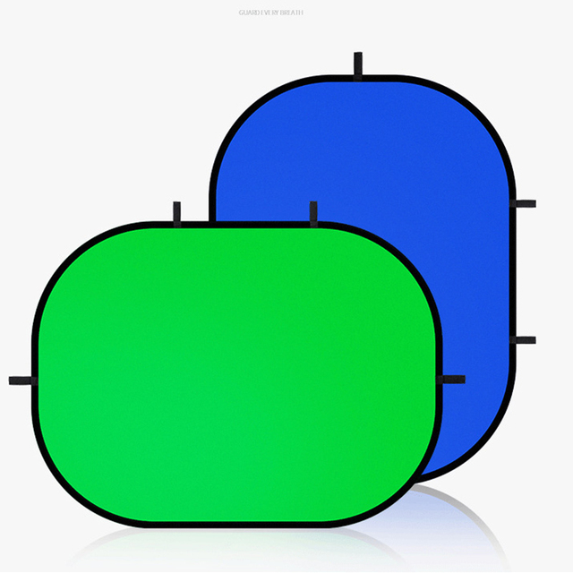 Office Collapsible Background for Green Blue Screen for Imovie  5.9x6.5ft/1.5x2m 3.2x5.9ft/1x1.5m Double-Sided (Blue/Green) 2-in