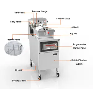 Máquina de pollo frito de aluminio con freidora a presión pequeña de encimera cnix