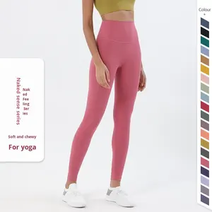 Leggings de Yoga de Doble Cara sin Costuras con Efecto Desnudo y Control de Abdomen para Mujer, Levanta Glúteos, Bloques de Color, Largo Completo - Product Image 1