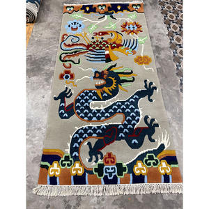 Tapis en laine noués à la main, design Ushak, laine filée à la main de haute qualité, classique, poils courts, support en latex antidérapant, sol de maison - Product Image 2
