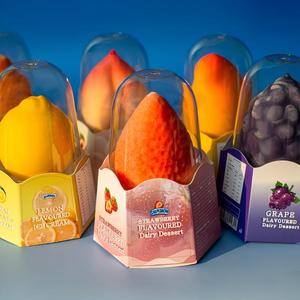 Sertifikat Halal Es Krim Bentuk Buah 3D Rasa Mangga Lemon Mandarin Stroberi Anggur Persik Dengan Harga Kompetitif untuk Distributor - Product Image 2