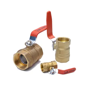 중국 밸브 제조 빨간 집사 황동 볼 밸브 1 인치 스틸 핸들 (직경 감소) 황동 볼 밸브