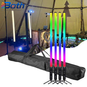 Paquete de 4 barras de luz LED recargables con bolsa, tipo pixel, 360 grados RGBWA 5 en 1, para DJ, escenarios y eventos - Product Image 1