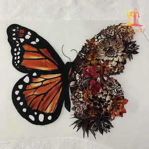 New style design customized butterfly pattern heat transfer printing for T-shirt