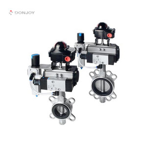 DONJOY Cấp Công Nghiệp Ss304 3016L Van Bướm Khí Nén Thiết Bị Truyền Động Van Bướm Wafer Van Bướm Vệ Sinh - Product Image 4