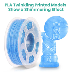 Filament <span class=keywords><strong>PLA</strong></span> de qualité industrielle SUNLU 1,75 mm bleu scintillant, 2,2 lb, <span class=keywords><strong>bobine</strong></span> de 1 kg, automatique, tolérance de diamètre de 1 an +/- 0,02 mm - Product Image 2