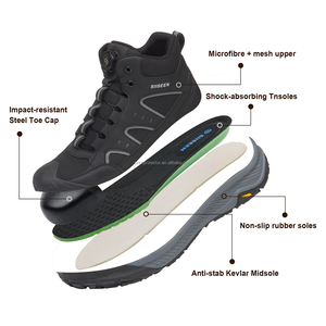 Chaussures <span class=keywords><strong>de</strong></span> <span class=keywords><strong>sécurité</strong></span> unisexes légères, respirantes, à embout d'acier, hautes, <span class=keywords><strong>sans</strong></span> <span class=keywords><strong>lacets</strong></span>, antidérapantes pour travaux <span class=keywords><strong>de</strong></span> construction - Product Image 5
