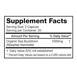 Suporte orgânico do sistema digestivo e imunológico Alto antioxidante Superfood Sea Buckthorn Berry Cápsulas - Product Image 3
