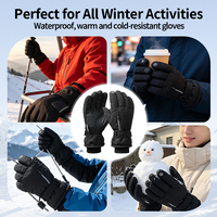 Gants de ski d'hiver imperméables, coupe-vent, chauds, rembourrés, avec logo personnalisé, unisexes, pour activités de plein air