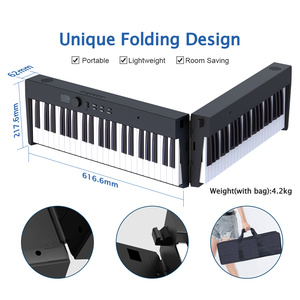 PJ88C Nuovo Pianoforte Pieghevole a 88 Tasti, Versione Aggiornata, Pianoforte Portatile MIDI per Musicisti in Viaggio, Facile da Trasportare e Riporre in <span class=keywords><strong>Auto</strong></span> - Product Image 6