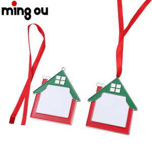 Pendentif de Noël à sublimation personnalisé ornements de Noël en forme de maison - Product Image 3