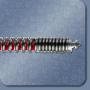 SPIRALE PER PULIZIA TUBI PROFESSIONALE CON NUCLEO -ROSSO-, 22 MM X 4 METRI DI LUNGHEZZA, SPESSORE FILO 5 MM, CON GIUNTO A T - Product Image 1