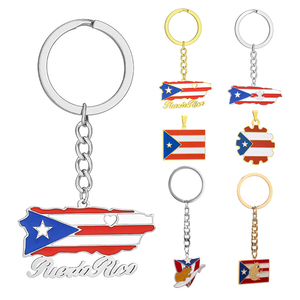 Portorico Map Souvenir regalo medaglia <span class=keywords><strong>portachiavi</strong></span> anello in metallo portorico bandiera portiera <span class=keywords><strong>portachiavi</strong></span> <span class=keywords><strong>portachiavi</strong></span> portorico - Product Image 1