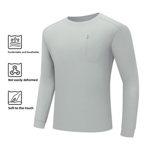 <strong>Bird</strong> Family Same Style Base <strong>Shirt</strong> Men's Autumn Winter Outdoor Casual Crew Neck Long Sleeve Cotton Blend Loose Fit T-<strong>Shirt</strong> Chest - Product Image 3