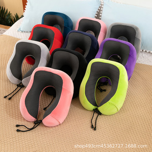 Customized magnetic cloth U-shaped pillow with <b>memory</b> <b>foam</b> for neck support, suitable for travel, airplanes, and cervical spine - Product Image 1