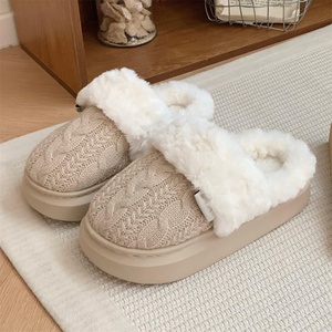 <span class=keywords><strong>Chaussons</strong></span> tricotés en peluche pour femmes avec doublure en polaire confortable, semelle antidérapante et mousse à mémoire de forme, chaussures d'intérieur/d'extérieur ODM/OEM - Product Image 5