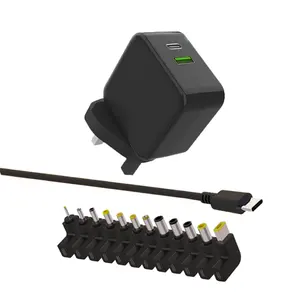 65W USB-C phổ máy tính xách tay adapter sạc USB Type-C + 12 lời khuyên hoán đổi cho nhau cắm USB Loại C du lịch trên toàn thế giới Power Adapter - Product Image 1