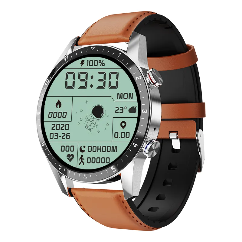 Oem Video Call Gps Smart Watch 1.35 Inch Amoled Ronde Touchscreen Armband Bluetooth Smartwatch Met Magneet Oplaadbasis