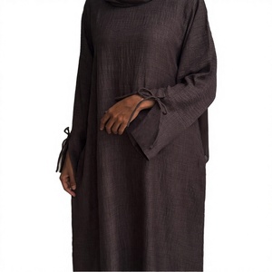 New Design Turkey <b>Kaftan</b> Linen Abaya Muslim Dresses Casual Plus Size Hand Drawn <b>Summer</b> Autumn Winter Islamic Clothing - Product Image 2