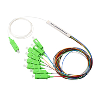 Divisor PLC de Fibra Óptica FTTH 1x8 con Conector SC UPC, Longitud de Onda 1260-1650nm, Certificado ISO9001