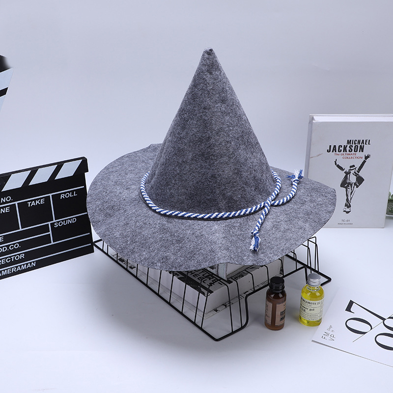 Характеристика, колпачки cacuminous witch с узкими полями, серые костюмы, шляпы для вечеринок, фетровая шляпа, шляпа для Хэллоуина