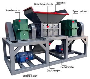 Büyük Metal Çift Şaftlı Hurda Lastik Parçalayıcı Kauçuk Kırma Ekipmanı-Lastik Geri Dönüşüm Makinesi Yüksek 22kW Motorlu M-800 380/240V - Product Image 2