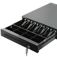Tiroir-caisse en métal pour comptoir de supermarché, 4 compartiments pour billets, 4 compartiments pour pièces, caisse enregistreuse avec boîte à monnaie portable, coffre-fort pour argent, système de point de vente