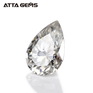 Blanco brillante forma de pera corte suelto sintético anillo piedras - Product Image 4