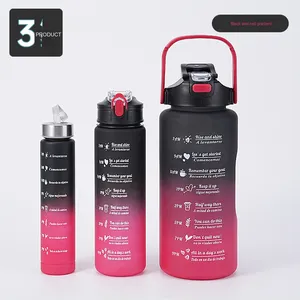 64 oz <span class=keywords><strong>2L</strong></span> Gradient 3-en-1 Time Marker Tumblers Vente en gros Bouteilles d'eau en vrac Bouteille d'eau en plastique Bouteilles <span class=keywords><strong>de</strong></span> sport - Product Image 3