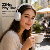Casque audio sans fil supra-auriculaire populaire noir pour jeux, avec haut-parleurs de 40 mm, suppression du bruit, audiophile, pour téléphone portable
