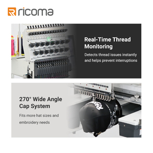 Sistema avanzado de bordado <span class=keywords><strong>Ricoma</strong></span> con detección automática de rotura de hilo con conectividad WiFi e iluminación LED frontal - Product Image 2