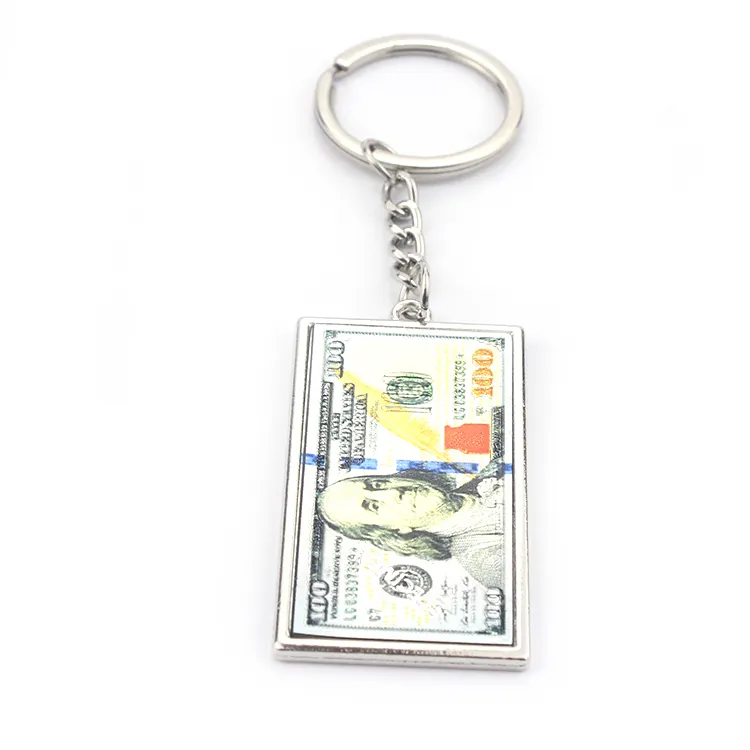 $ Keychain יצרן מתכת רדיד נייר דולרים Keychain