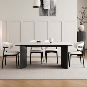 Mesa de Comedor Rectangular Moderna y Minimalista con Patas de Madera Maciza, Diseño Combinado para Comedor, Uso Adulto - Product Image 2