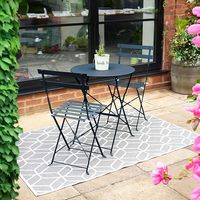 Ensemble de 3 pièces de bistrot à bas prix ensemble de meubles de patio de grande capacité de charge table française pliable de balcon en métal et 2 chaises pour l'extérieur