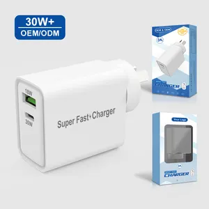 Manufacturers 30w charger AU Plug OEM ODM Dual port USB A type c wall chargers with CE ROHS