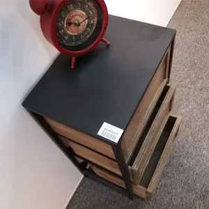 INNOVA HOME Rustic Metal <b>Wood</b> 3-Drawer Durable <b>Filing</b> <b>Cabinet</b> for Commercial Use in Office Hotel Bedroom or Living Room - Product Image 4