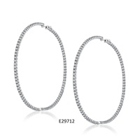 Roxi — boucles d'oreilles en argent sterling 925, motif Large, pour femme, bijoux