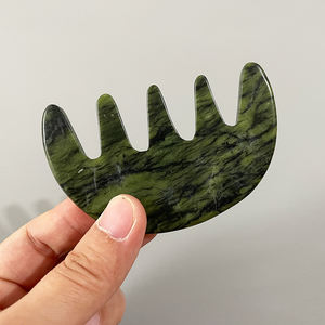 Pabrik batu profesional sisir giok alami tradisional Cina pijat akupunktur perawatan pemicu terapi kepala - Product Image 1