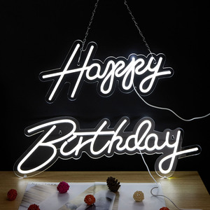 Enseigne en néon personnalisée Happy Birthday Vert Bleu Orange Effets lumineux Transformateur d'alimentation mural Enseigne style bureau - Product Image 4
