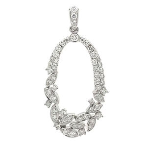 Colgante Ovalado de Diamantes en Oro de 18K, 0.818ct, 56 Diamantes, 326g, Diseño Delicado de Marco Abierto, Colección de Joyería Fina - Product Image 1