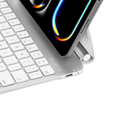 Keyboard Magic 5.3 X7-Slivery untuk iPad Air 11 M3 11-Inci, Proyeksi Numerik Terpisah, Antarmuka USB Tipe-C, Lampu Latar LED, Baru